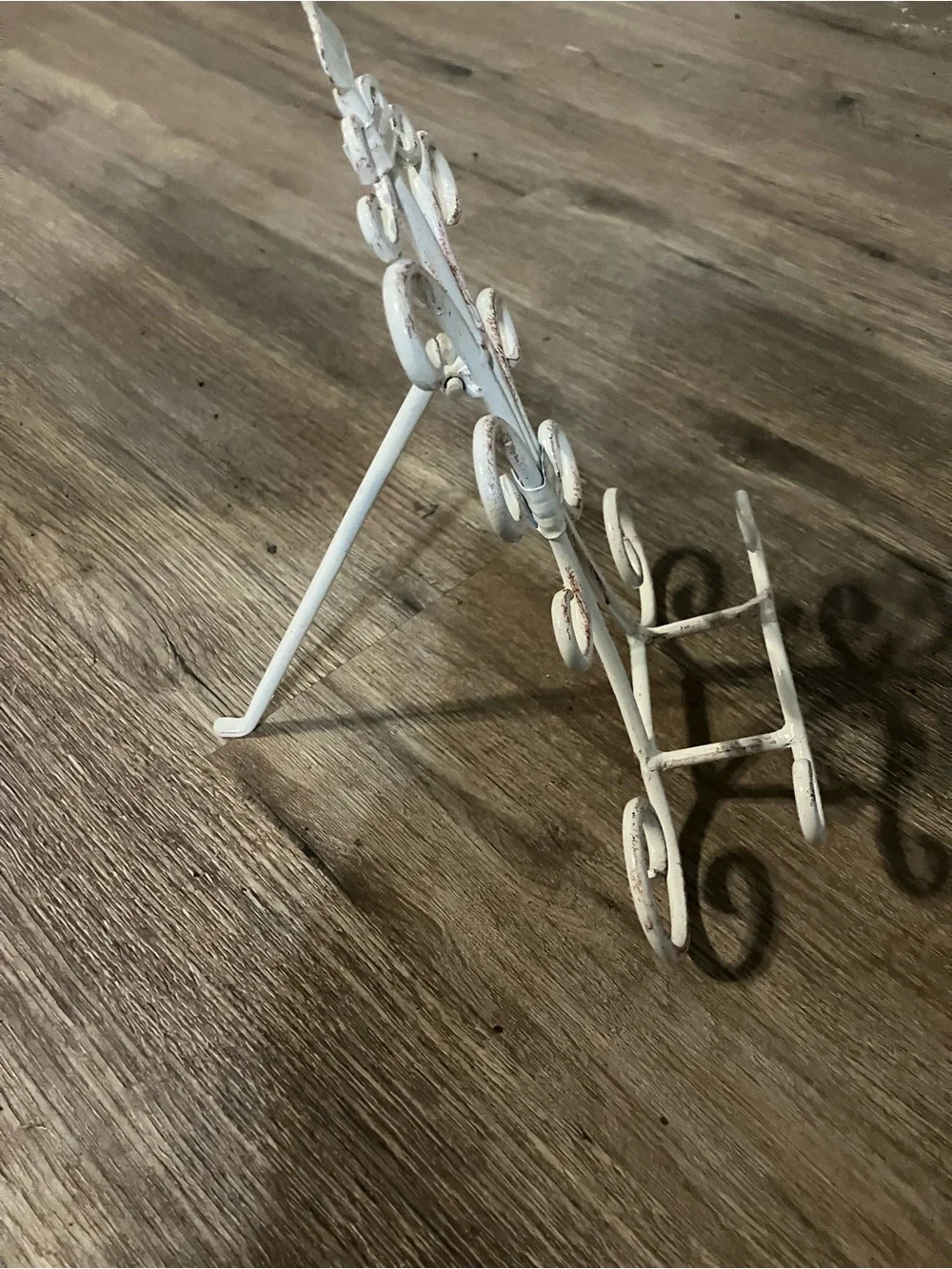 White Distressed Metal cookbook holder